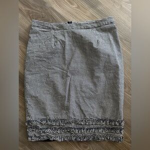 Boden Black and White Checkered Pencil Skirt